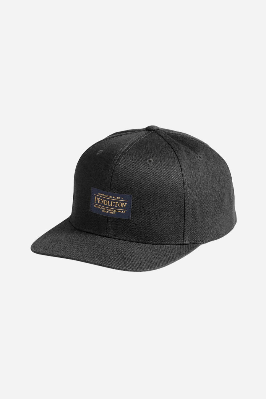 Pendleton Logo Flat Brim Hat in Black – front view