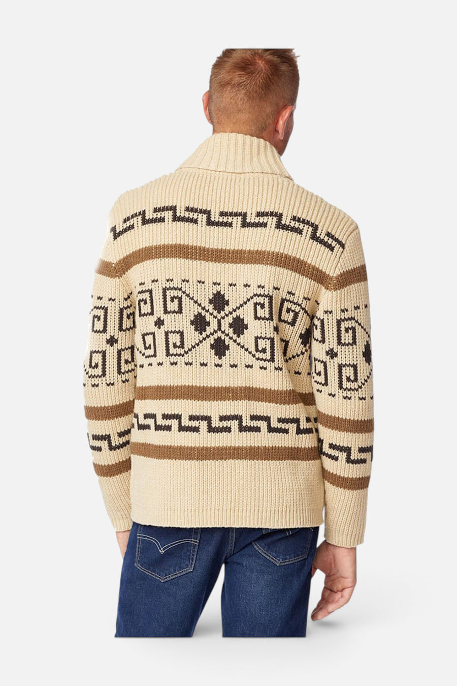 Pendleton Original Westerley Sweater in Tan & Brown – back view