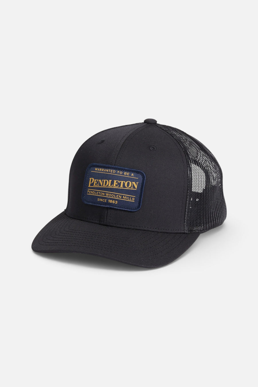 Pendleton Patch Trucker Hat in Black – front view