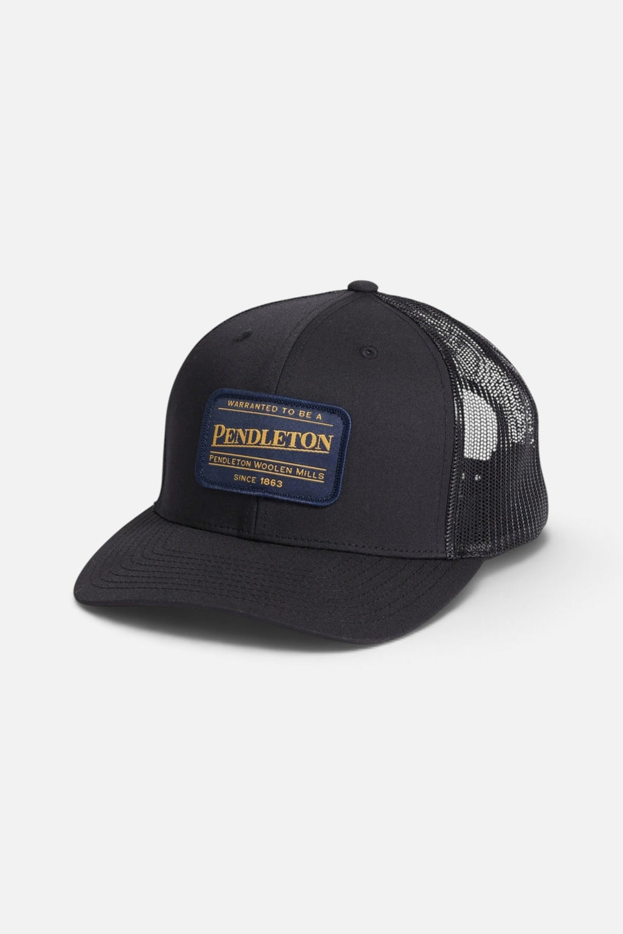 Pendleton Patch Trucker Hat in Black – side view