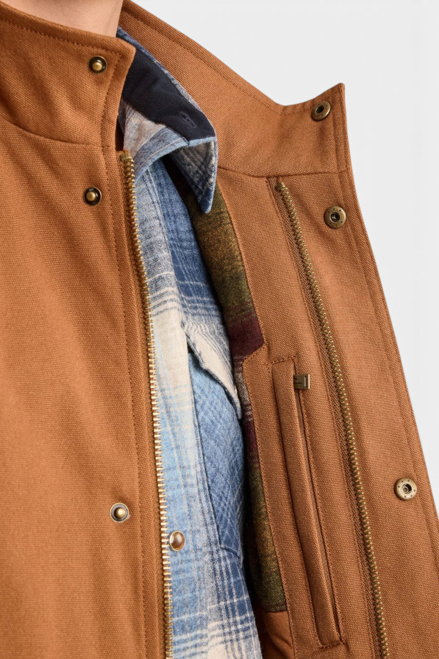 Pendleton Pine Grove Canvas Vest in Whiskey – detail