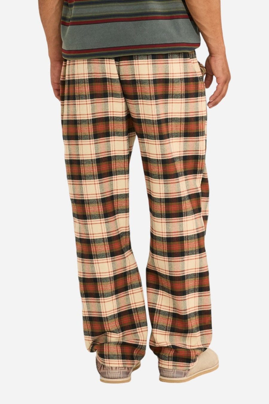 Pendleton Plaid Flannel Pajama Pant in Tan, Black & Brick – side view