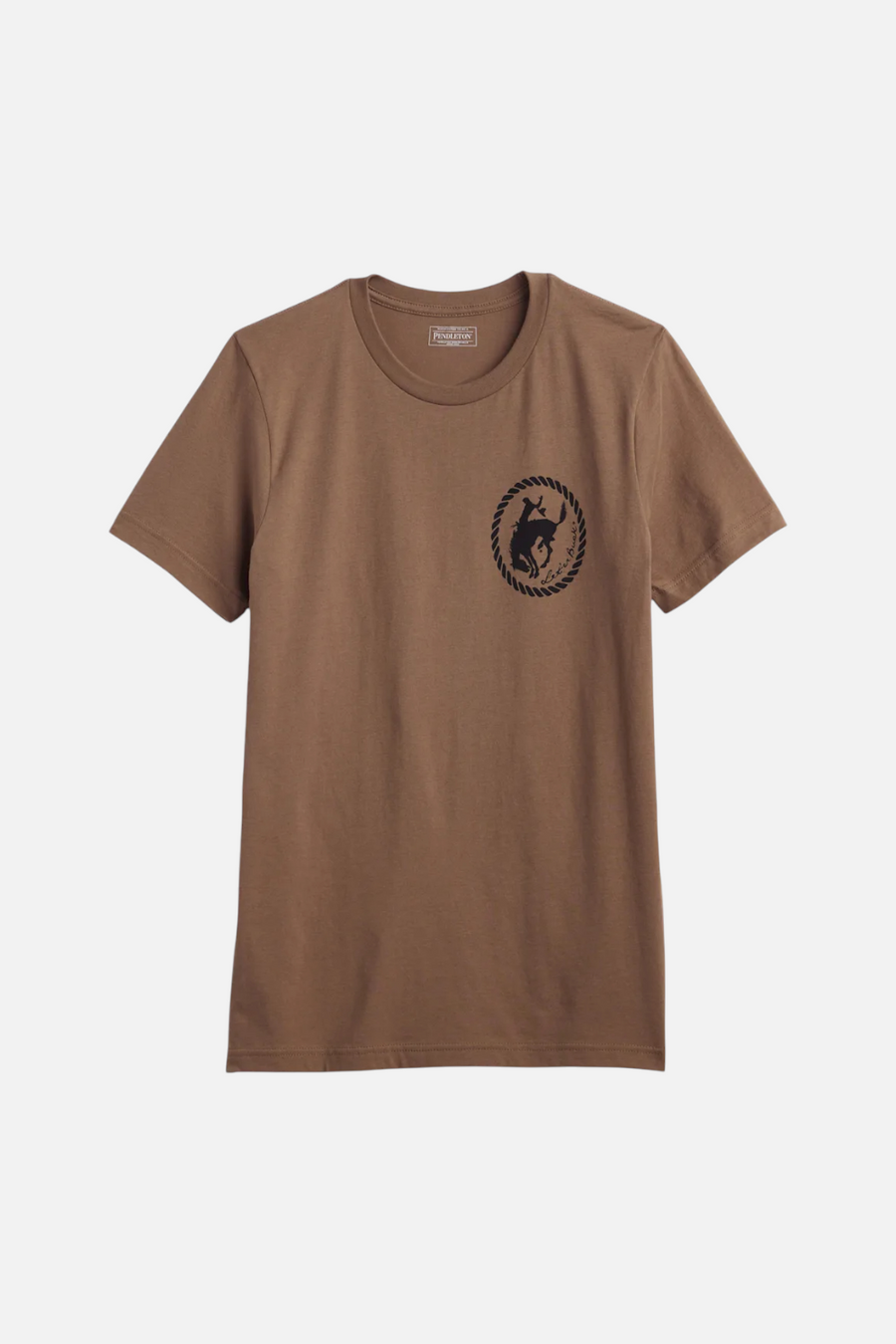 Pendleton Saddle Graphic Tee in Vintage Brown & Black – back view