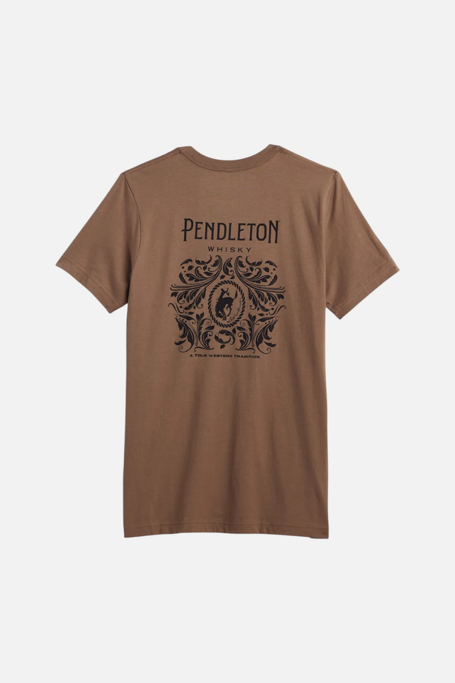 Pendleton Saddle Graphic Tee in Vintage Brown & Black – front view