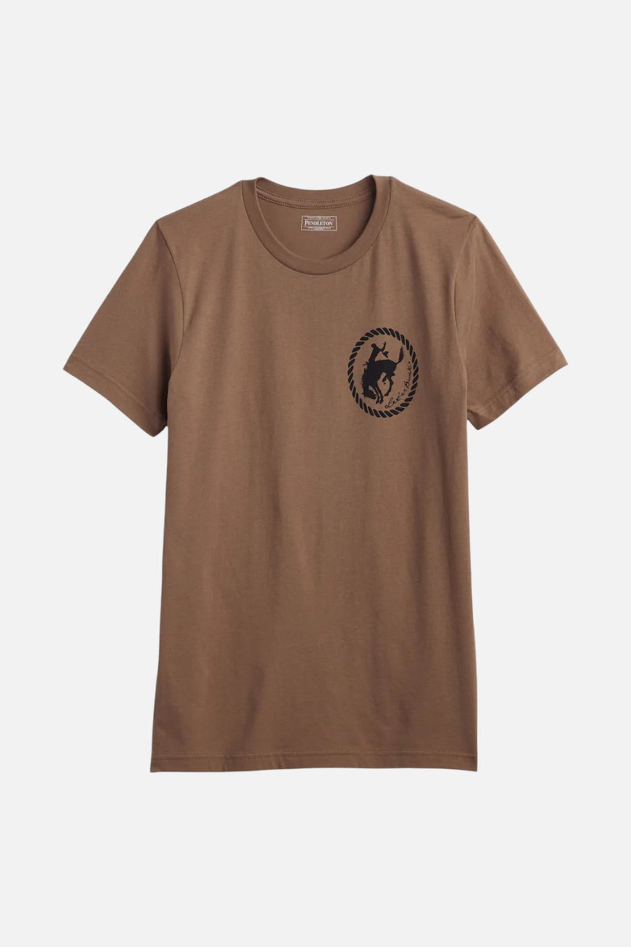 Pendleton Saddle Graphic Tee in Vintage Brown & Black – front view