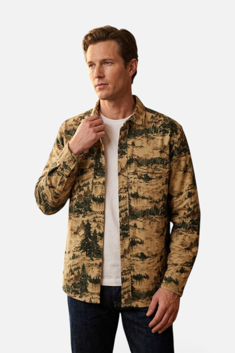 Pendleton Tanner Twill Button Up Shirt in Valley Tan – side view