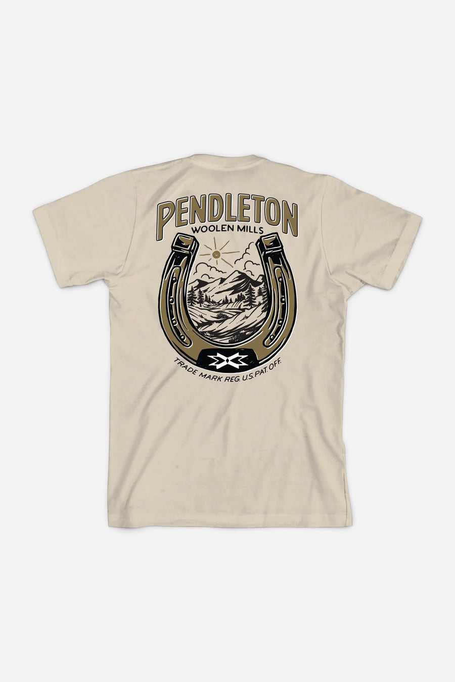 Pendleton Vintage Horseshoe Graphic Tee in Soft Cream Gold – front view