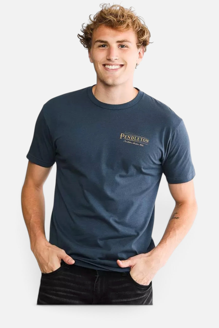 Pendleton Vintage Logo Graphic Tee in Indigo Blue – back view
