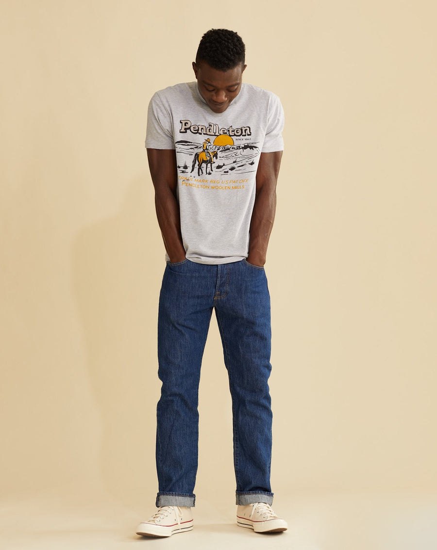 Pendleton Westbound Graphic Tee in Heather Grey/Black – back view