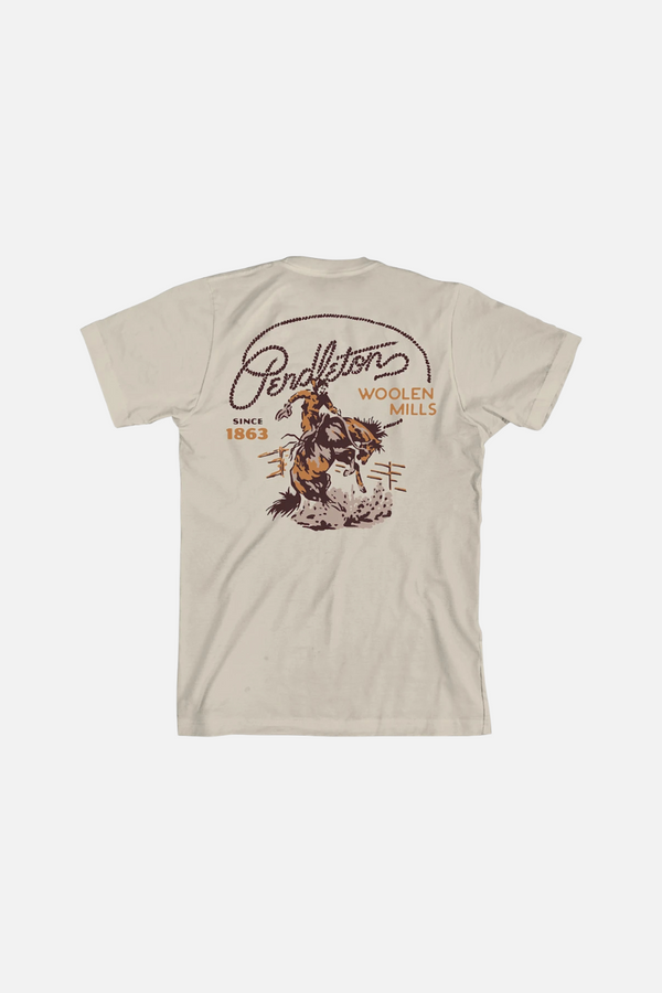 Pendleton Western Ranch Rodeo Graphic Tee in Dust & Brown