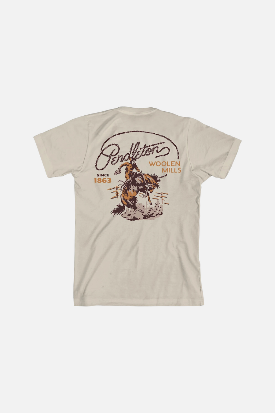 Pendleton Western Ranch Rodeo Graphic Tee in Dust & Brown – front view