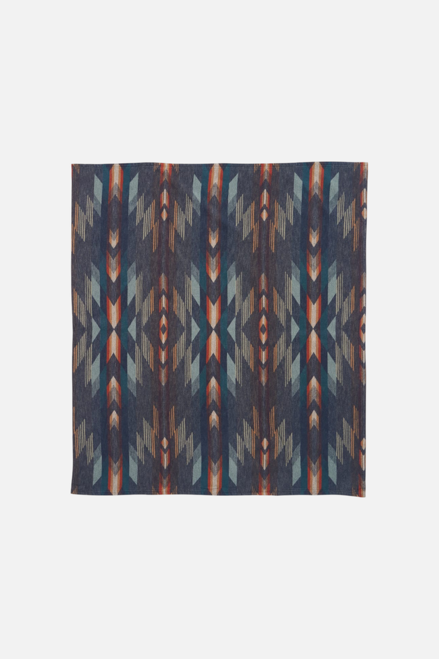 Pendleton Wyeth Falls Stripe Organic Cotton Throw Gift Pack in Denim – back view