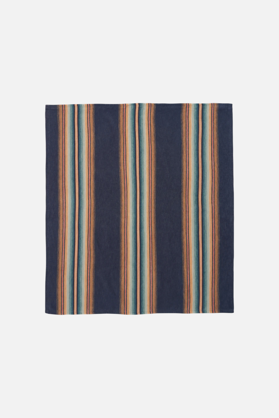 Pendleton Wyeth Falls Stripe Organic Cotton Throw Gift Pack in Denim – side view