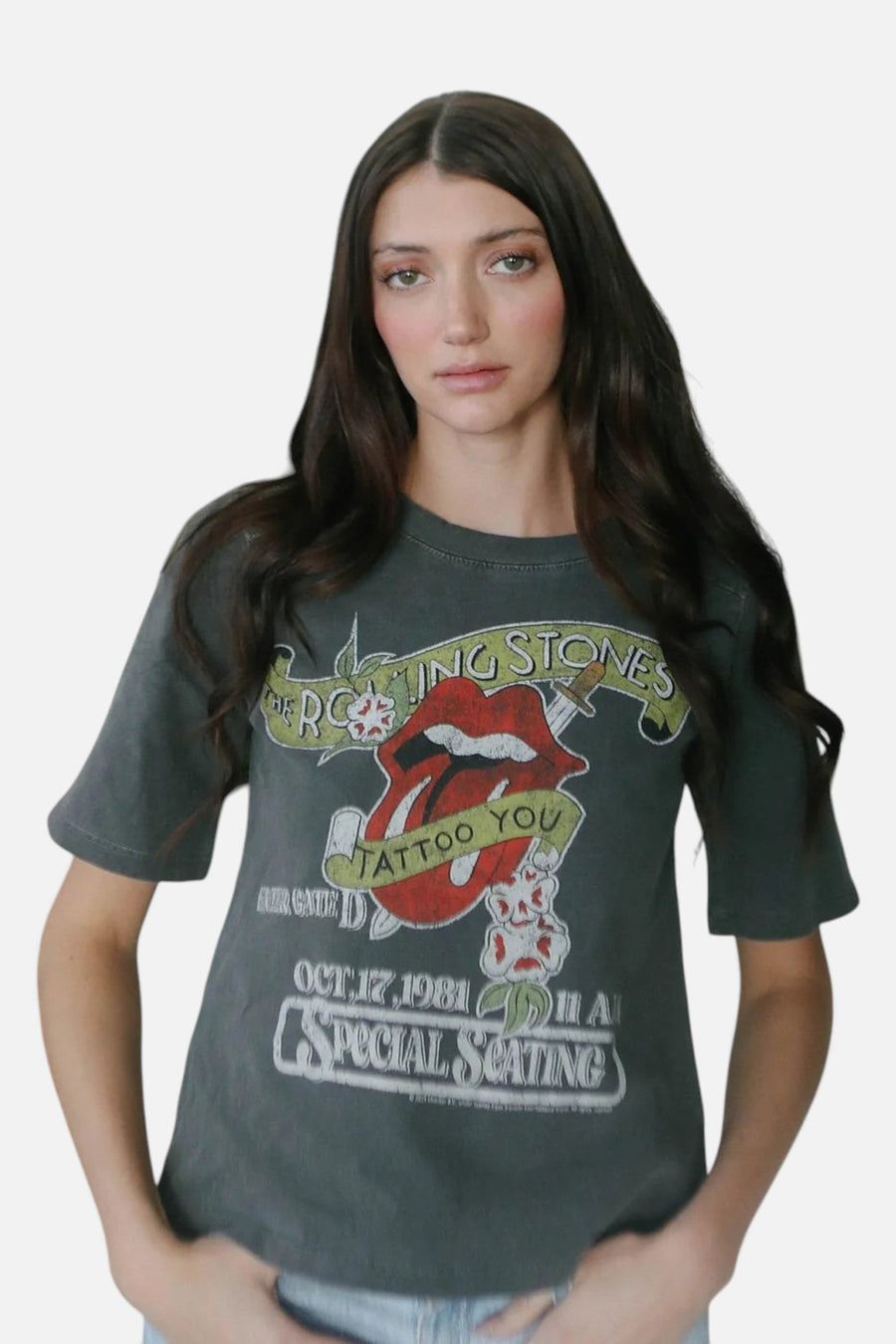 People of Leisure Rolling Stones Tattoo You Tee – on model