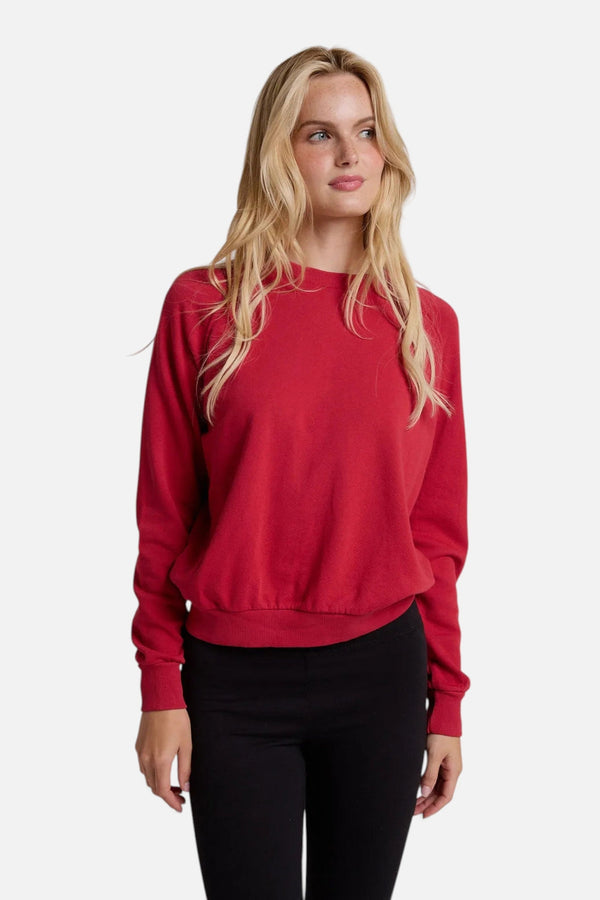 Perfect White Tee Alexi French Terry Sweatshirt in True Red