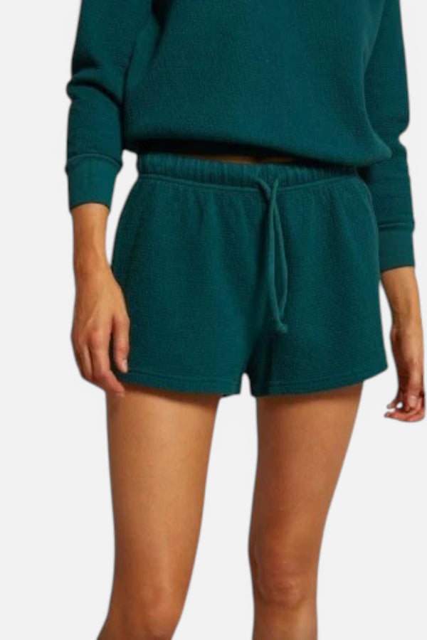 Perfect White Tee Bonham Cotton Military Thermal Shorts in Emerald