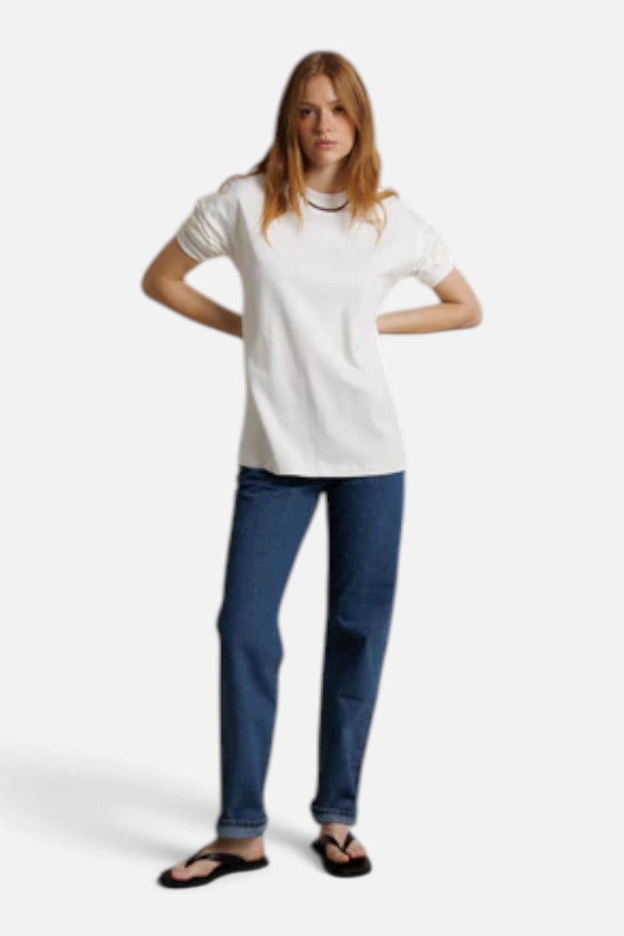 Perfect White Tee Claire Oversized Long Sleeve Tee in White – alternate