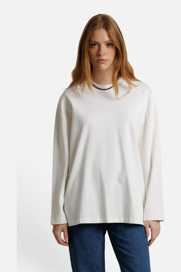 Perfect White Tee Claire Oversized Long Sleeve Tee in White
