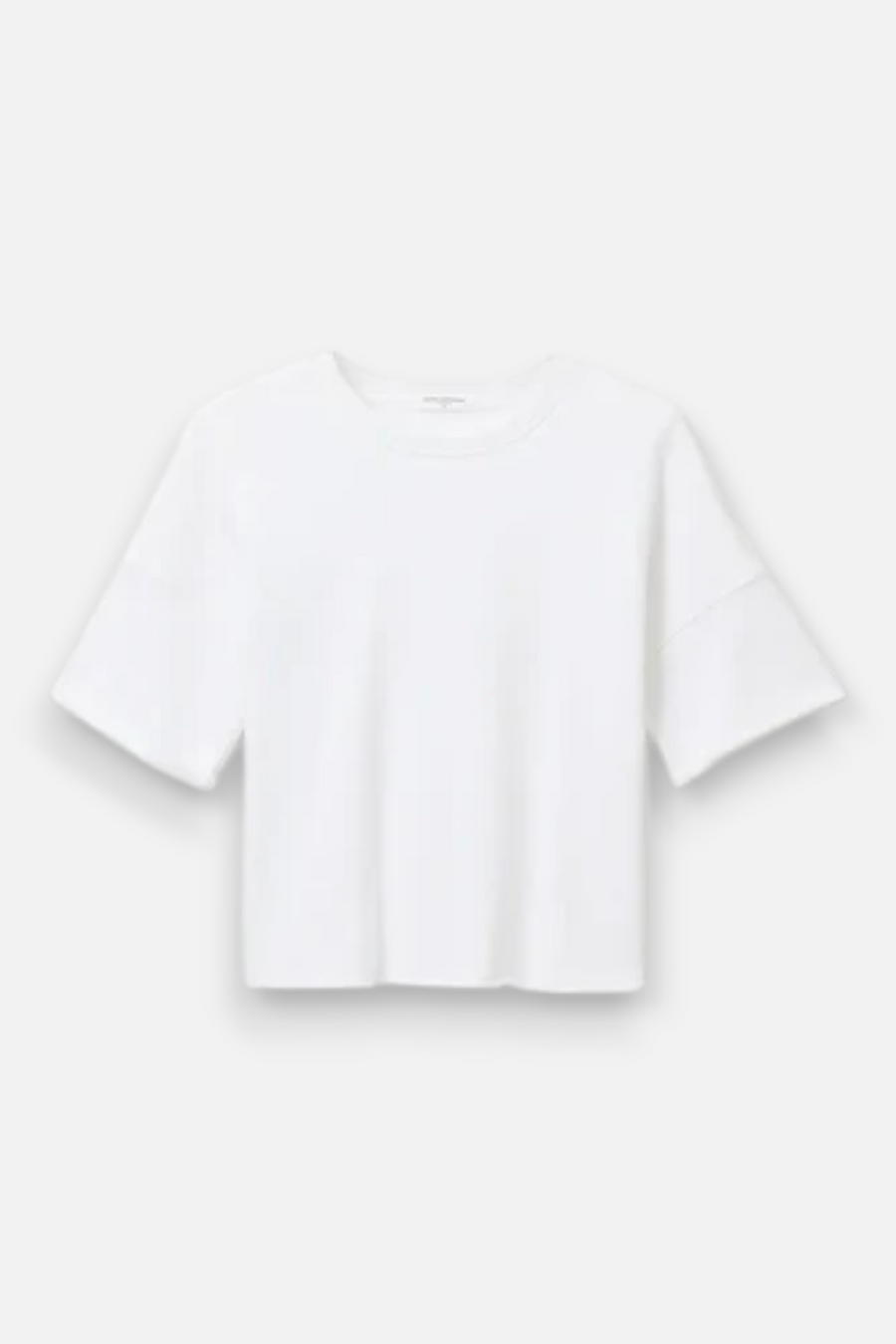 Perfect White Tee Ezra Short Sleeve Sweatshirt in White – detail