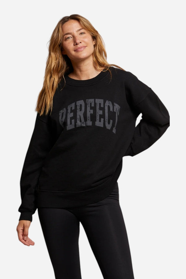 Perfect White Tee French Terry Perfect Sweatshirt in True Black
