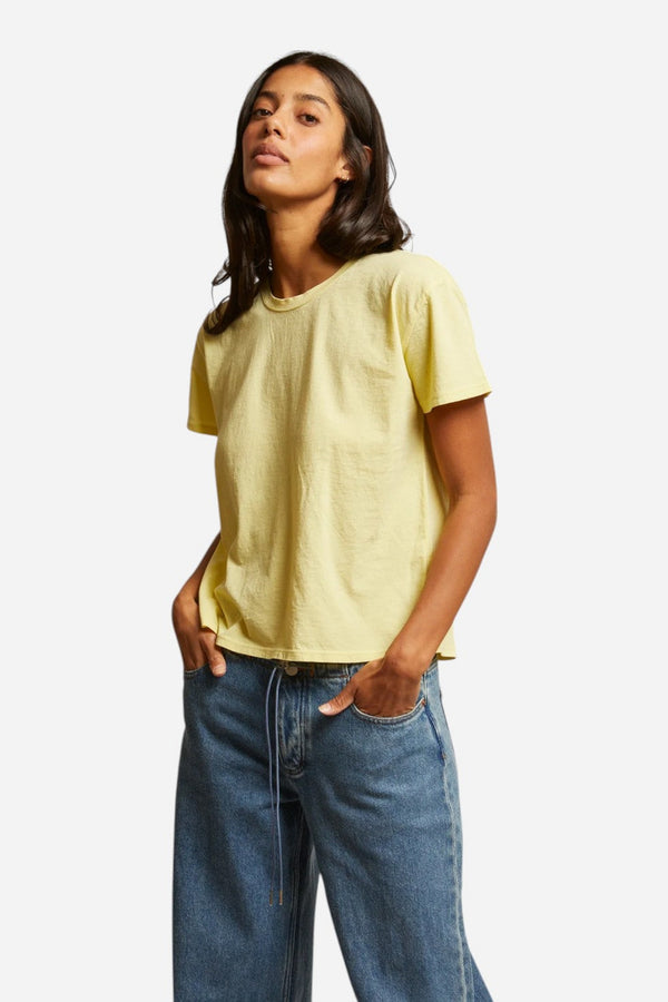 Perfect White Tee Harley Boxy Crew Tee in Banana