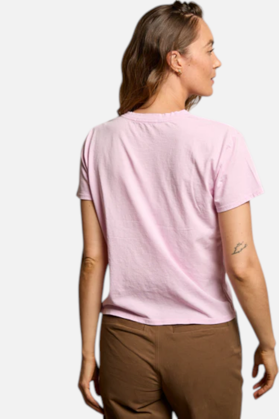 Perfect White Tee Harley Slightly Oversized Boxy Tee in Sugar Pink – detail