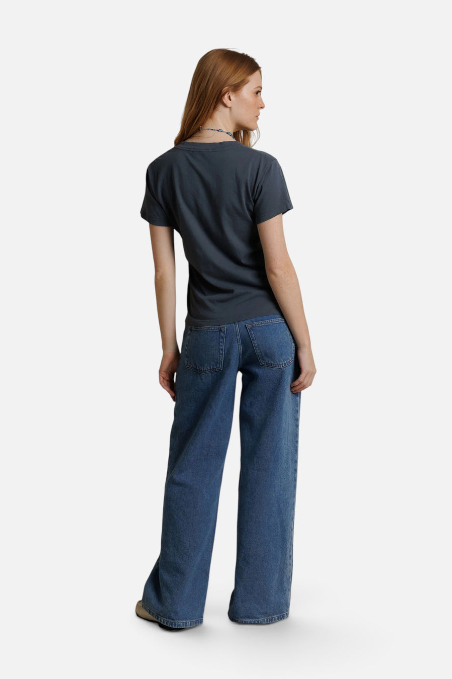 Perfect White Tee Hendrix Boxy V-Neck Tee in Turbulence – back view