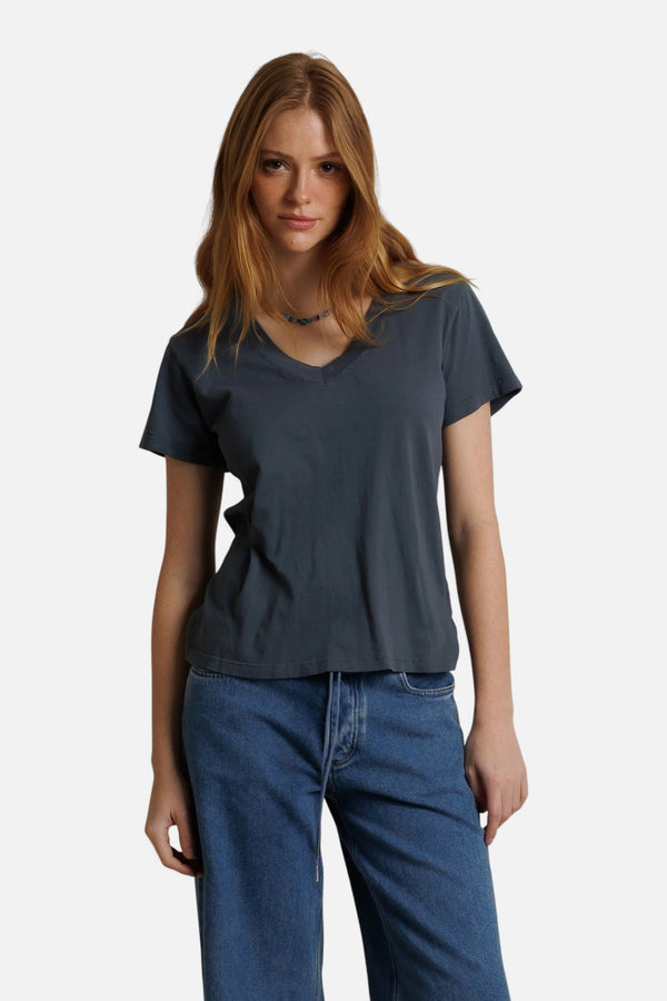 Perfect White Tee Hendrix Boxy V-Neck Tee in Turbulence