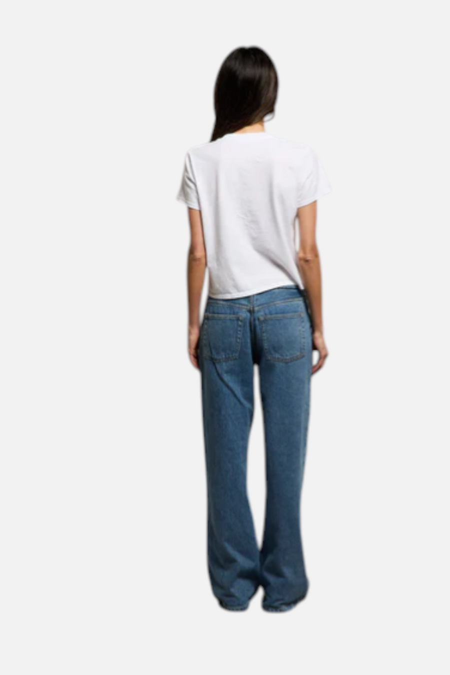 Perfect White Tee Springsteen Baby Tee in White – back view