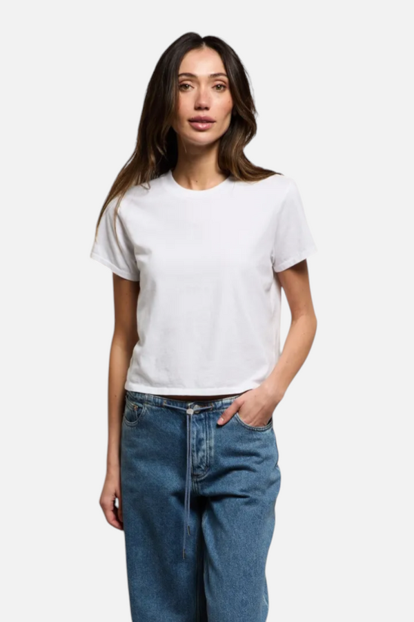 Perfect White Tee Springsteen Baby Tee in White