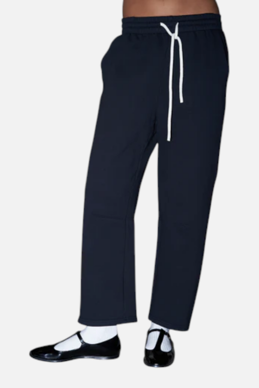Perfect White Tee Women's Fallon Barrel Leg Sweatpants in True Black – back view
