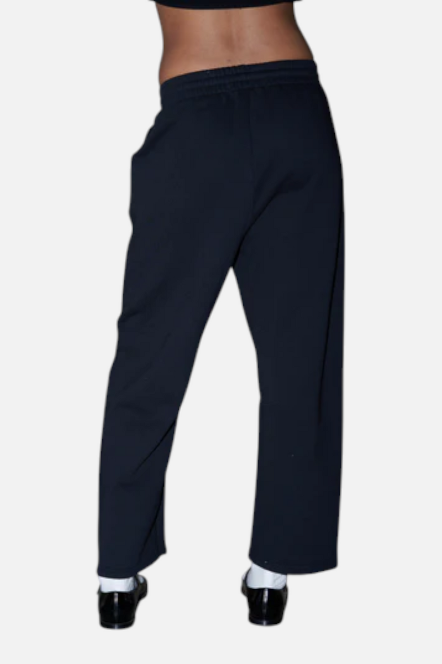 Perfect White Tee Women's Fallon Barrel Leg Sweatpants in True Black – side view
