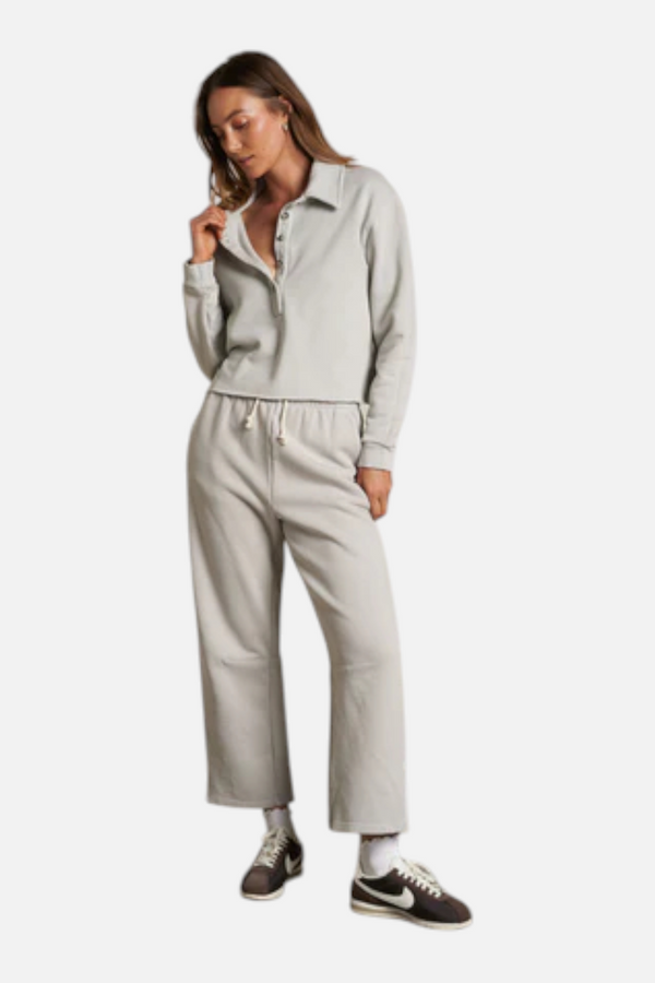 Perfect White Tee Women's Fallon Barrel Sweatpant in Silver