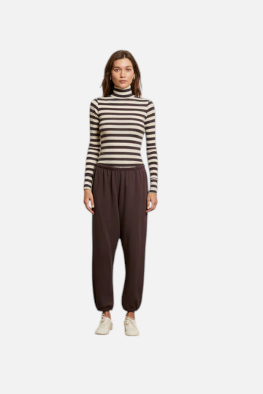 Perfect White Tee Women's Johnny Sweatpant in Cocoa – side view