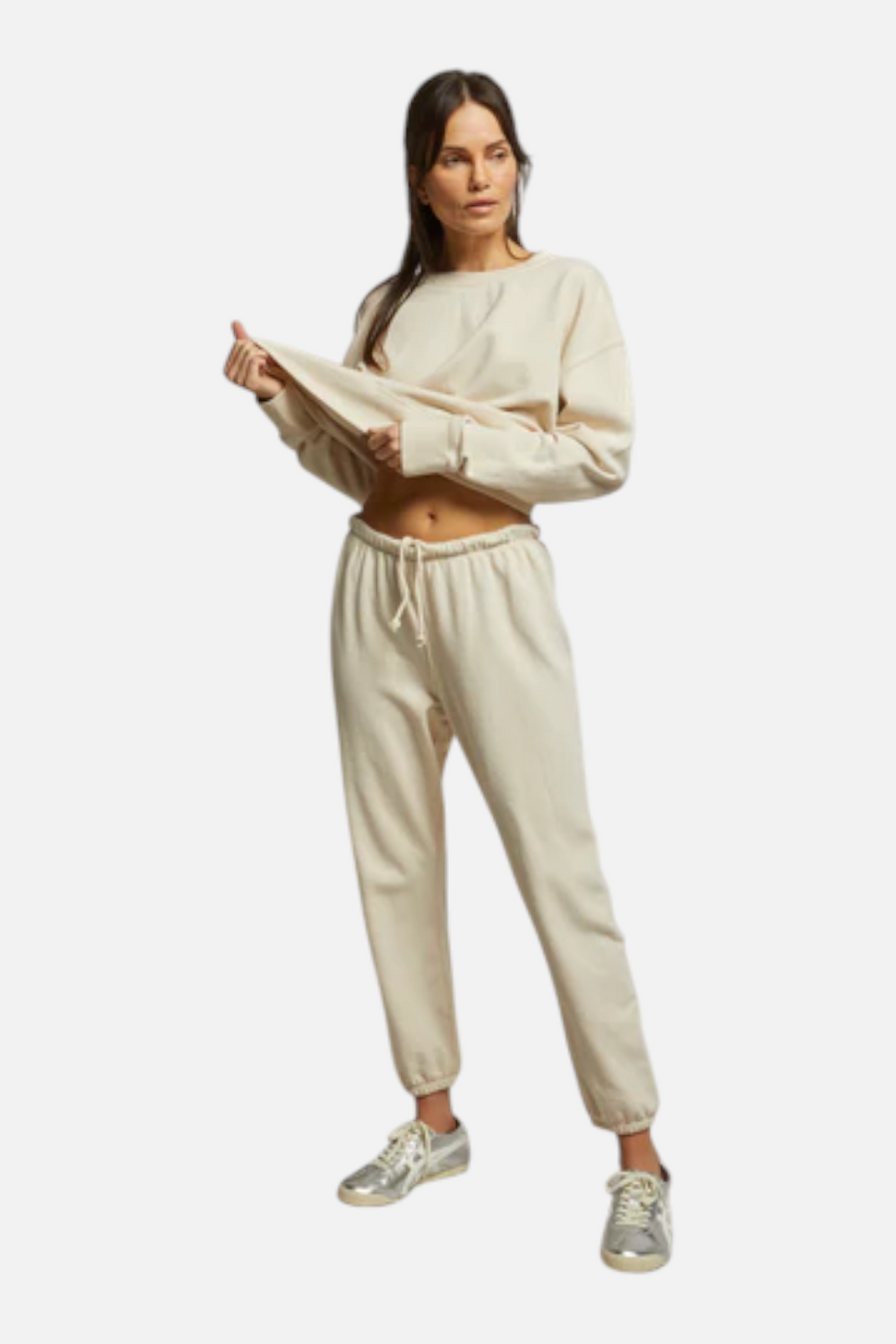 Perfect White Tee Women's Johnny Sweatpant in Sugar – back view