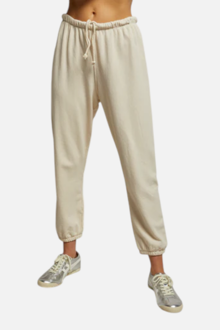 Perfect White Tee Women's Johnny Sweatpant in Sugar – front view