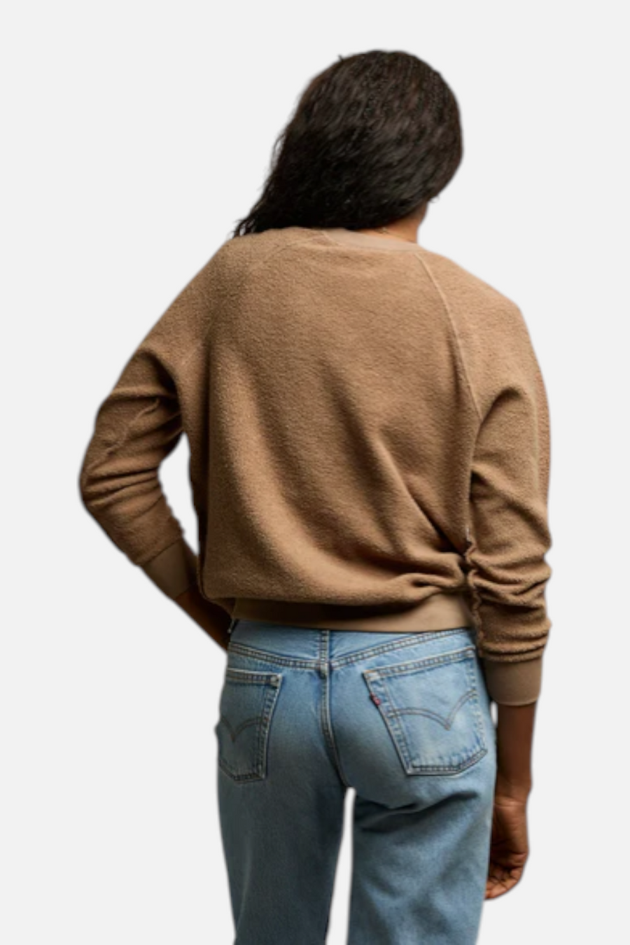 Perfect White Tee Ziggy Sweatshirt in Mocha – side view