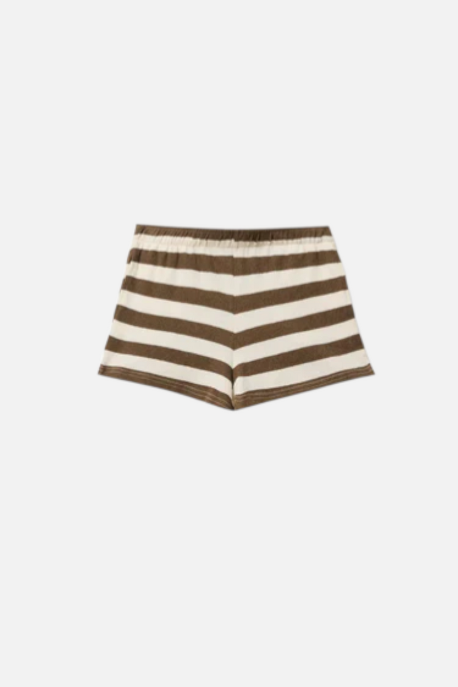 Perfect White Tee Liz Short in Mocha & Natural Stripes