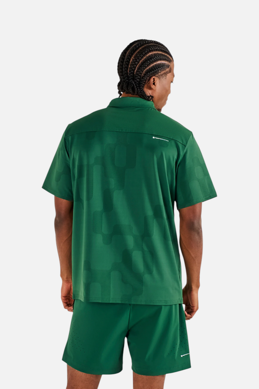 Malbon Golf Men's Performance Mesh Paneled Polo in Eden
