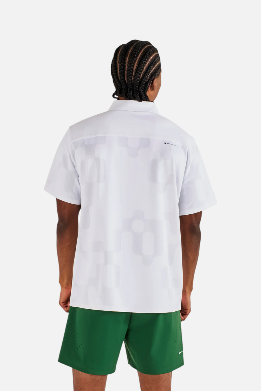 Malbon Golf Men's Performance Mesh Paneled Polo in White