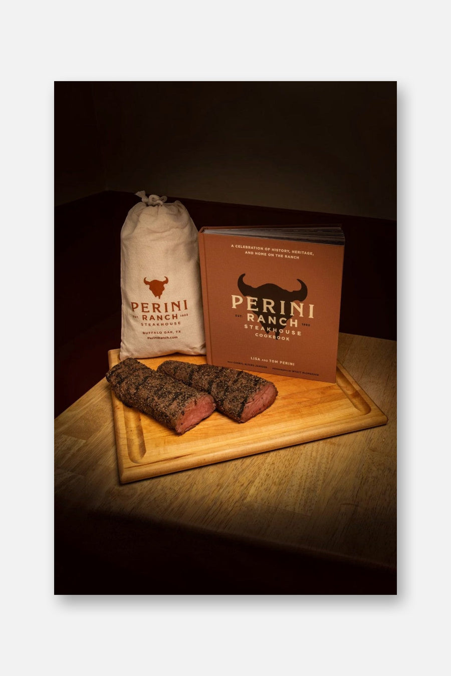 Perini Ranch Steakhouse Cookbook – flat lay