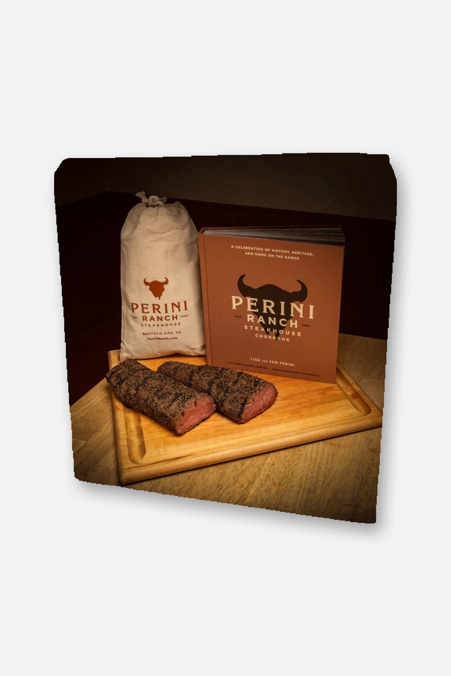 Perini Ranch Steakhouse Cookbook – flat lay