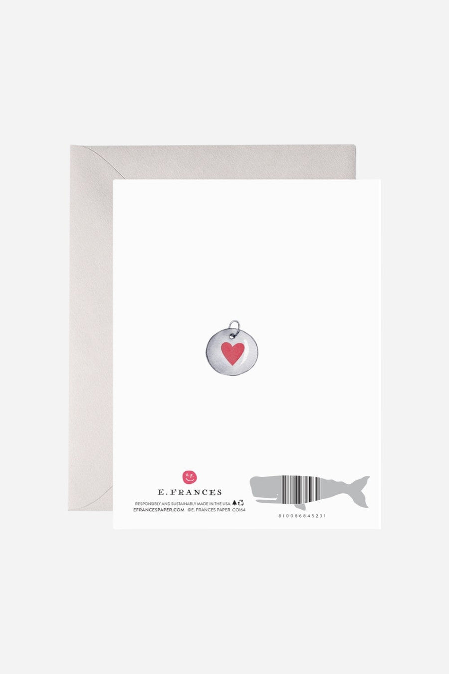 Pet Collar | Dog Sympathy Condolence Greeting Card – back view