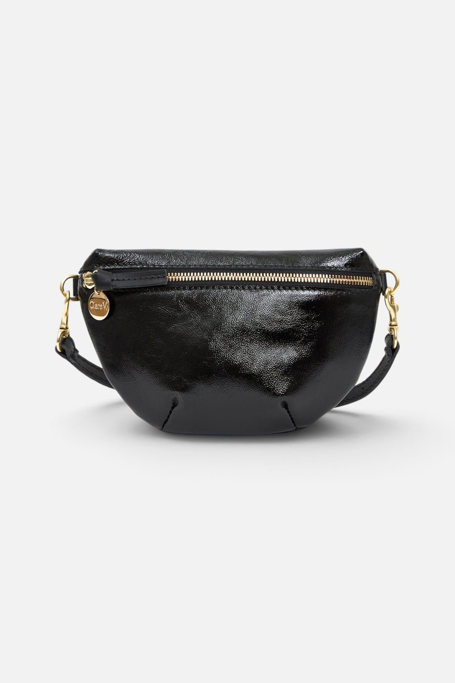 Petite Fanny in Black Crinkle Patent – front view