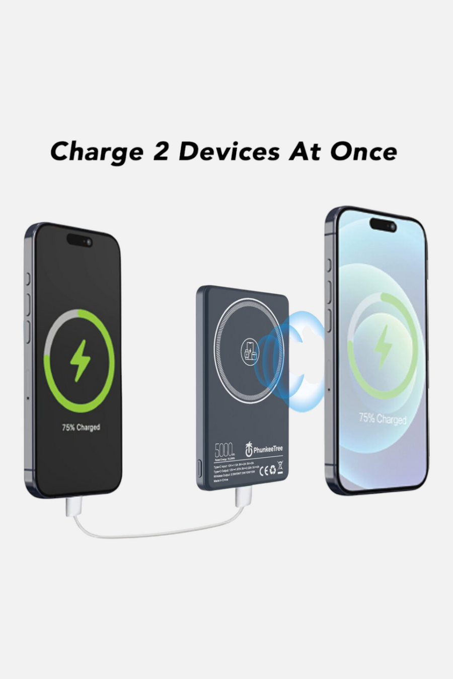 Phunkee Tree Ultra Slim Magnetic Power Bank – side view