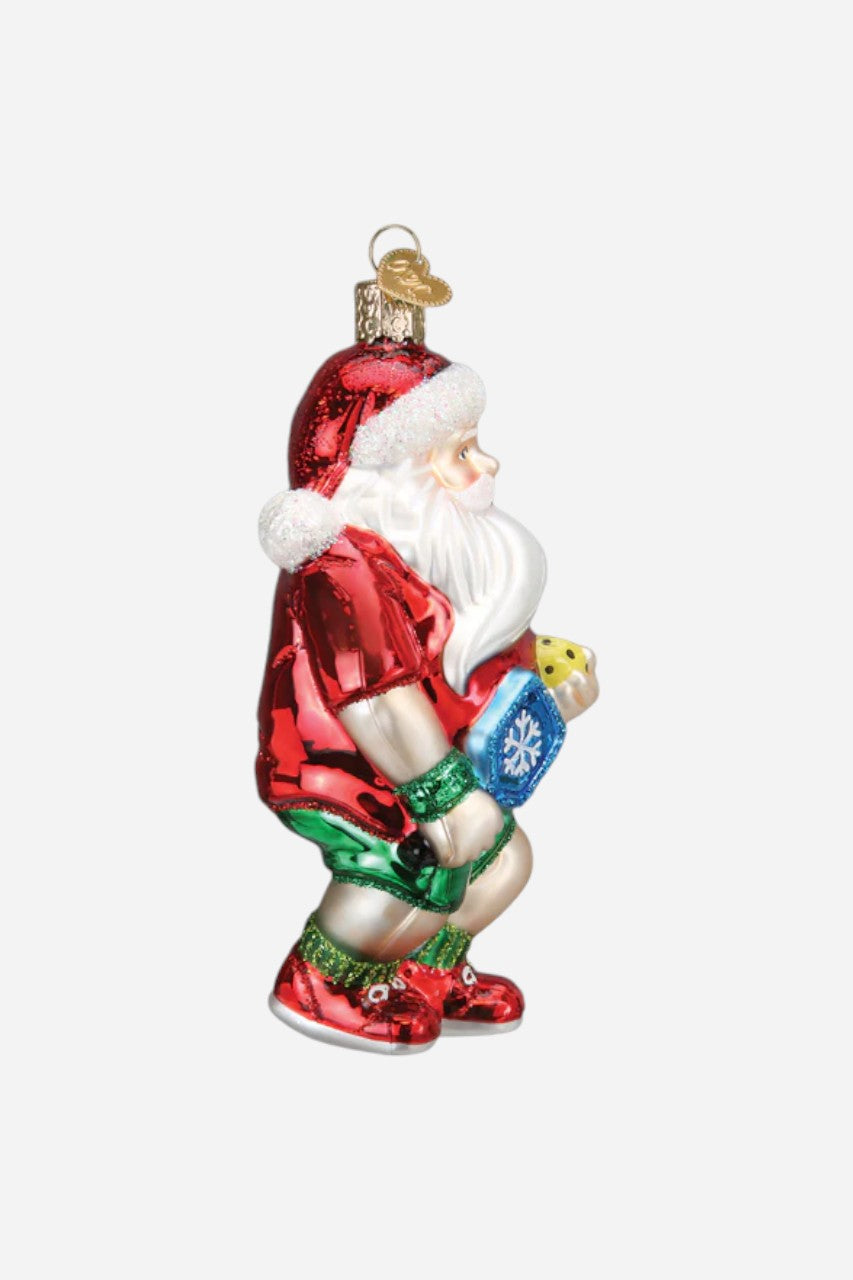 Pickleball Santa Ornament – back view