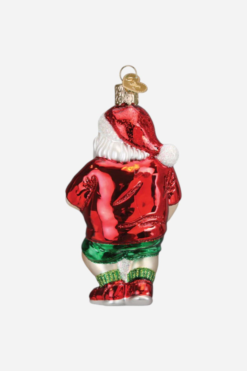 Pickleball Santa Ornament – side view