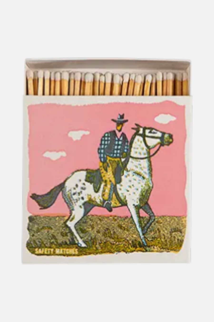 Pink Cowboy Square Matches – front view