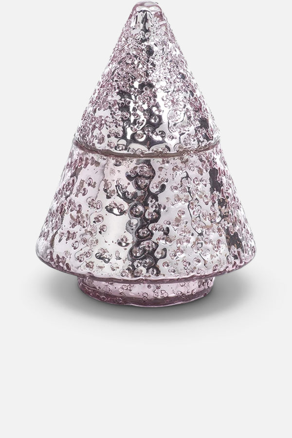 Pink Glass Tree Candle Jar