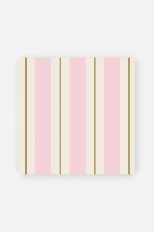 Pink & Gold Awning Stripe Cocktail Napkins - Set of 20